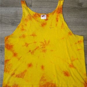 Nike vintage made in USA Yellow and Orange Tie-Dye Tank Top xl